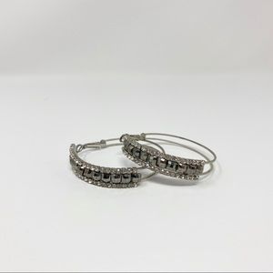 Metallic Grey Hoop Earrings